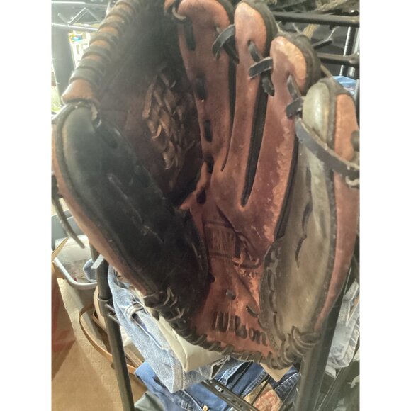Vtg Wilson Elite Custom Fit Softball Glove Black/Brown Leather Adult Right Hand - Picture 6 of 7